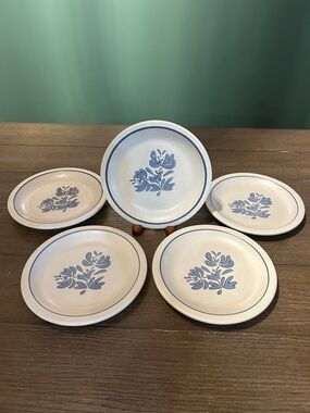 Pfaltzgraff salad dessert bread plates 6.5” USA Yorktowne blue 5 plates group A